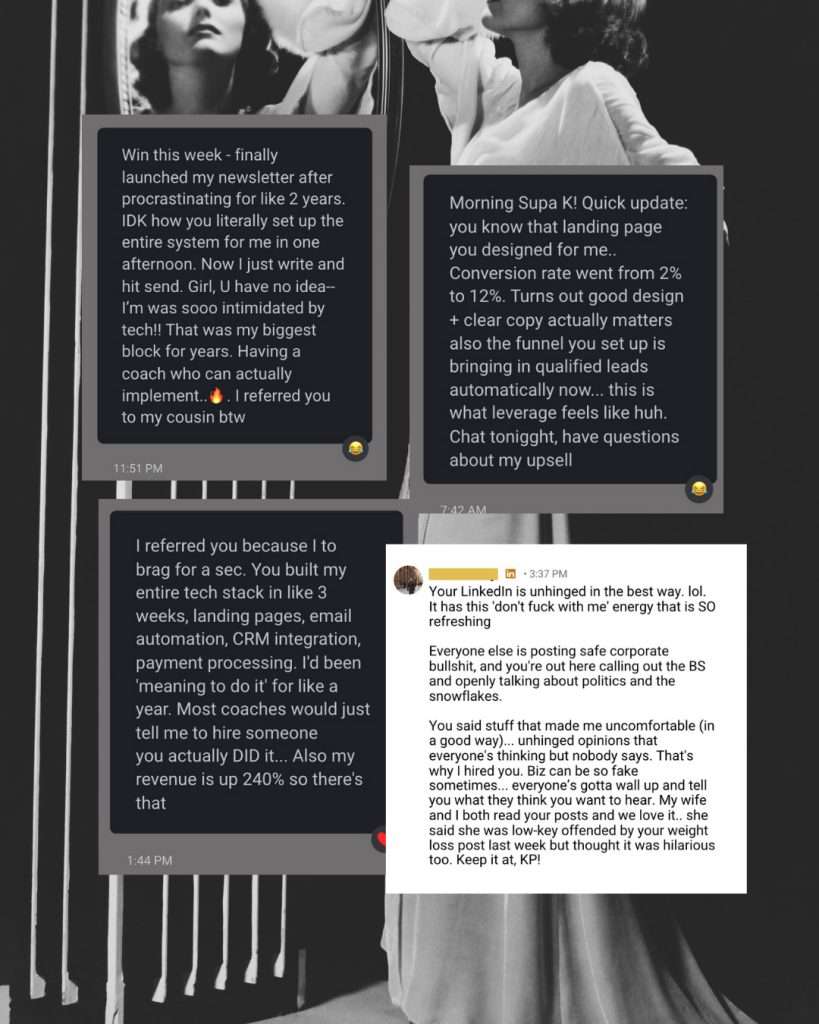 Testimonials: Magnetic Method | The Wealthy Body | The Empire Engine // Command Attention. Convert Premium Buyers. Scale Sustainably.