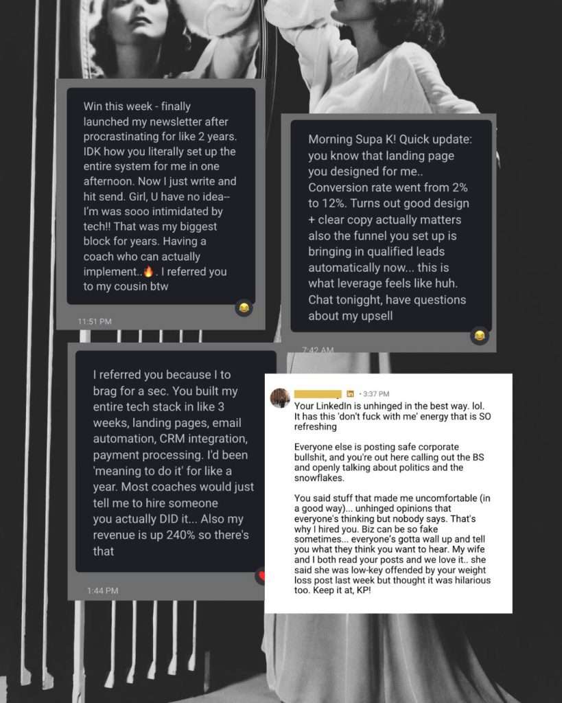 Testimonials: Capacity Diagnosis | Magnetic Method | The Wealthy Body | The Empire Engine // Command Attention. Convert Premium Buyers. Scale Sustainably.